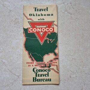 Vintage Conoco Road Map--Oklahoma